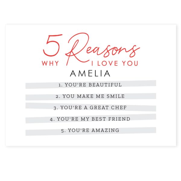Personalised 5 Reasons Why Card: 2 - Greeting Cards By Gift Moments