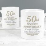 Personalised 50th Golden Anniversary Mug Set: 1 - Mugs By Gift Moments