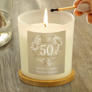 Personalised 50th Golden Wedding Anniversary Candle Jar: 1 - Candles By Gift Moments