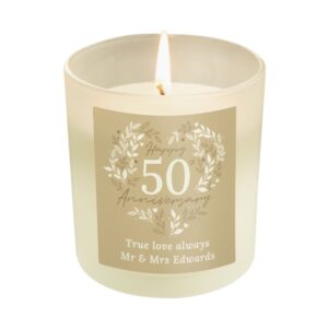 Personalised 50th Golden Wedding Anniversary Candle Jar: 5 - Candles By Gift Moments