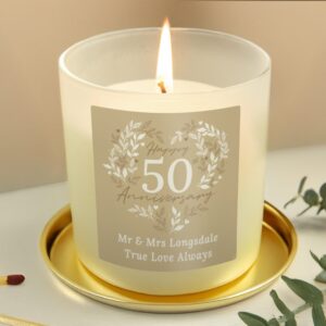 Personalised 50th Golden Wedding Anniversary Candle Jar: 2 - Candles By Gift Moments
