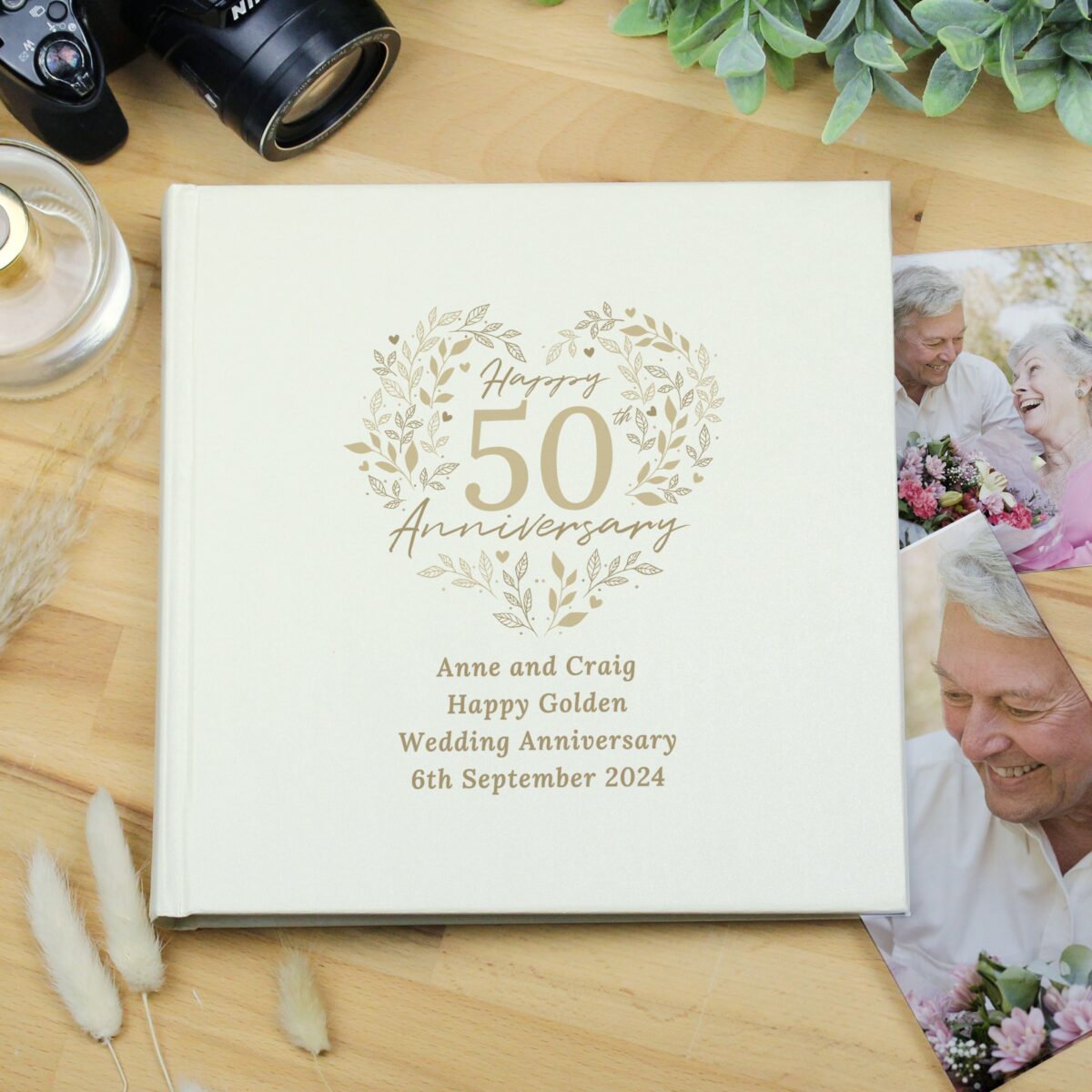 Personalised 50th Golden Wedding Anniversary photograph album 6x4 4x6 pictures: 4 - Photo Albums By Gift Moments