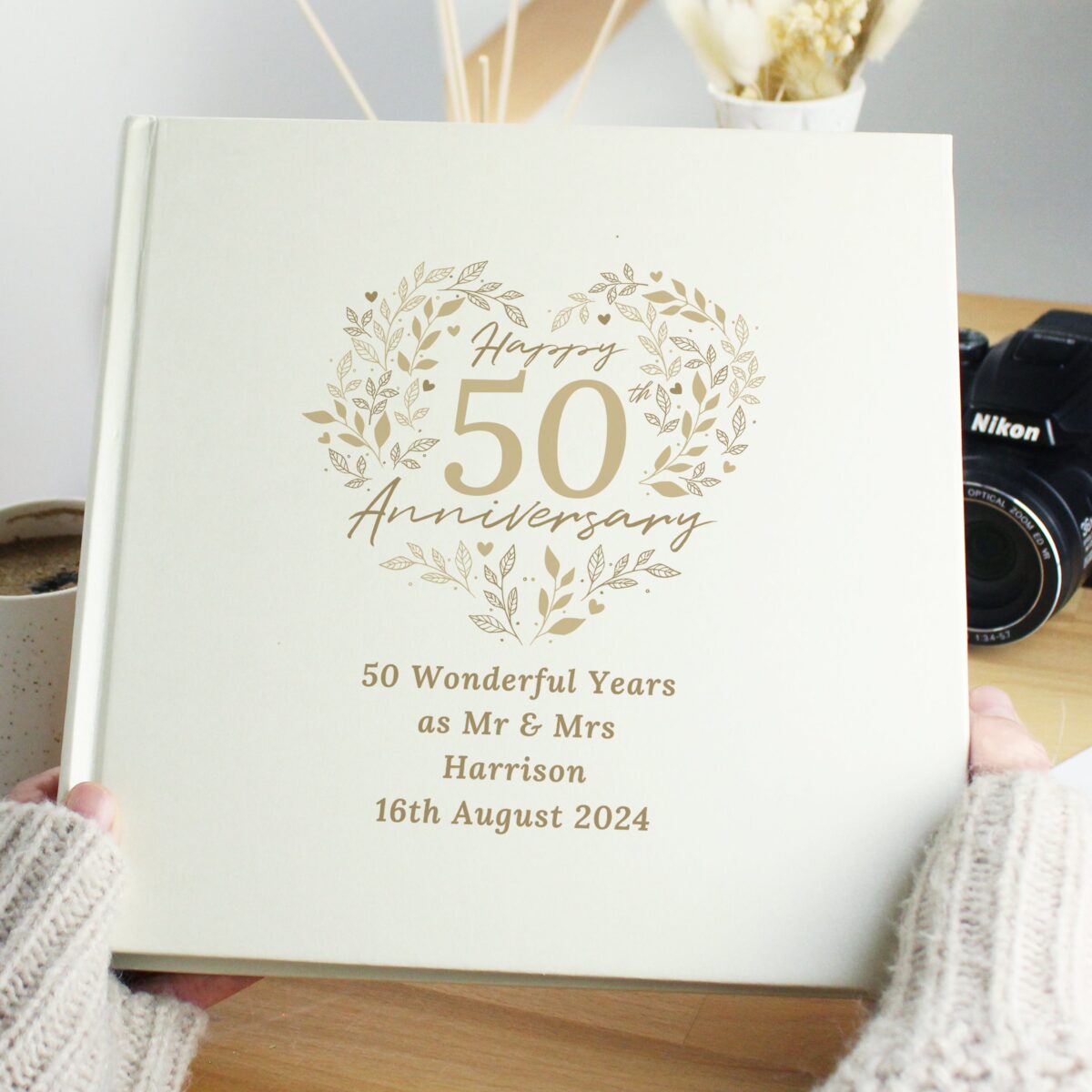 Personalised 50th Golden Wedding Anniversary photograph album 6x4 4x6 pictures: 2 - Photo Albums By Gift Moments