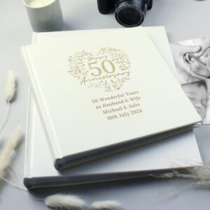 Personalised 50th Golden Wedding Anniversary photograph album 6x4 4x6 pictures: 1 - Photo Albums By Gift Moments