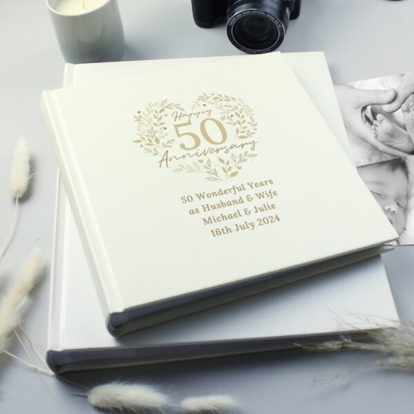 Personalised 50th Golden Wedding Anniversary photograph album 6x4 4x6 pictures: 1 - Photo Albums By Gift Moments