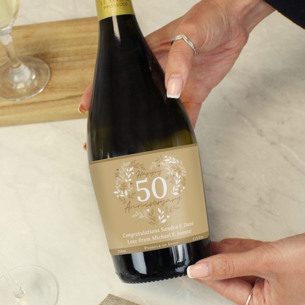 Personalised 50th Golden Wedding Anniversary Prosecco: 2 - Alcohol By Gift Moments