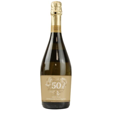 Personalised 50th Golden Wedding Anniversary Prosecco: 5 - Alcohol By Gift Moments