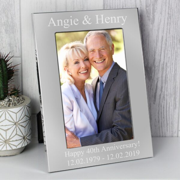 Personalised 6x4 Silver Photo Frame: 2 - Photo Frames By Gift Moments