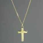 Personalised 9ct Gold Cross with Sterling Silver Heart & CZ Necklace: 1 - Necklaces By Gift Moments