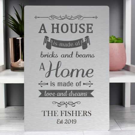 Personalised ’A House Is Made Of...’ Metal Sign: 2 - Signs & Plaques By Gift Moments