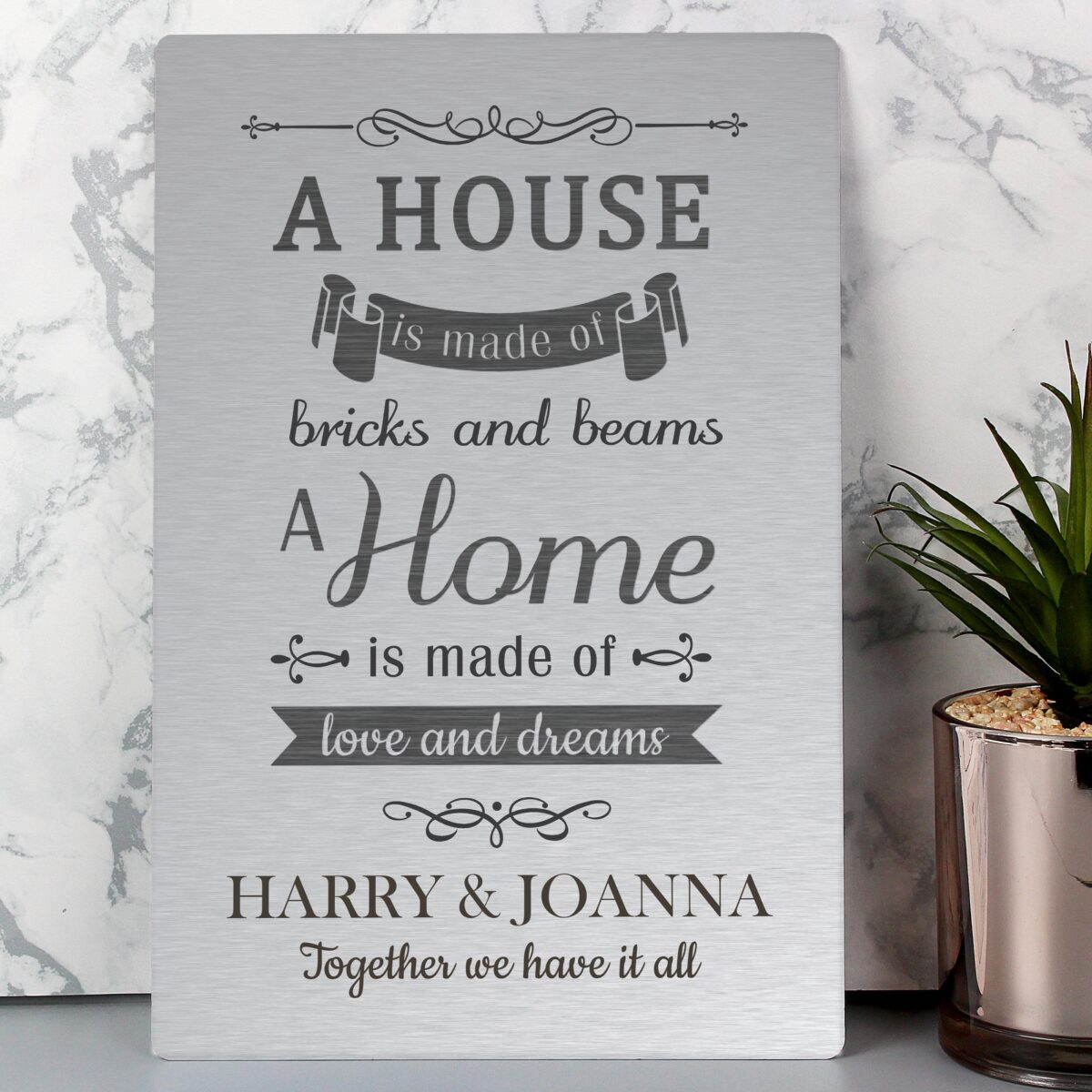Personalised ’A House Is Made Of...’ Metal Sign: 1 - Signs & Plaques By Gift Moments