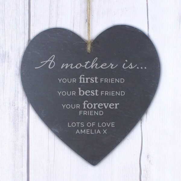 Personalised ’A Mother Is’ Slate Heart Decoration: 2 - Decorations By Gift Moments