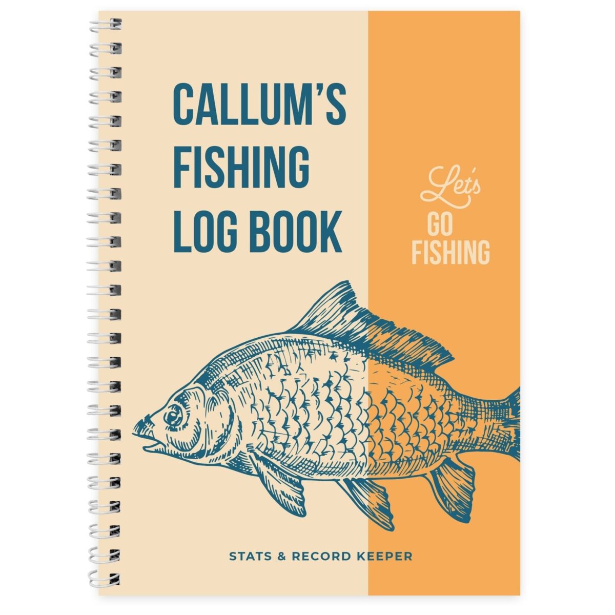 Personalised a5 fishing log book