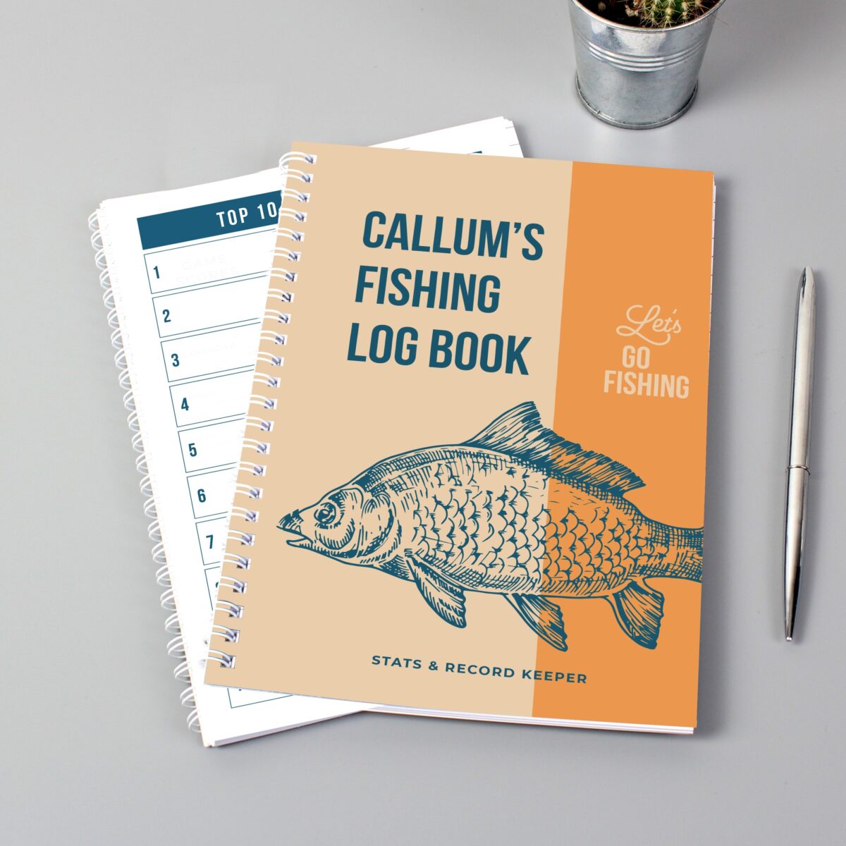 Personalised a5 fishing log book
