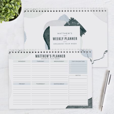 Personalised Abstract A4 Desk Planner: 4 - Calendars & Planners By Gift Moments