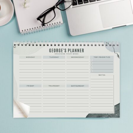 Personalised Abstract A4 Desk Planner: 3 - Calendars & Planners By Gift Moments