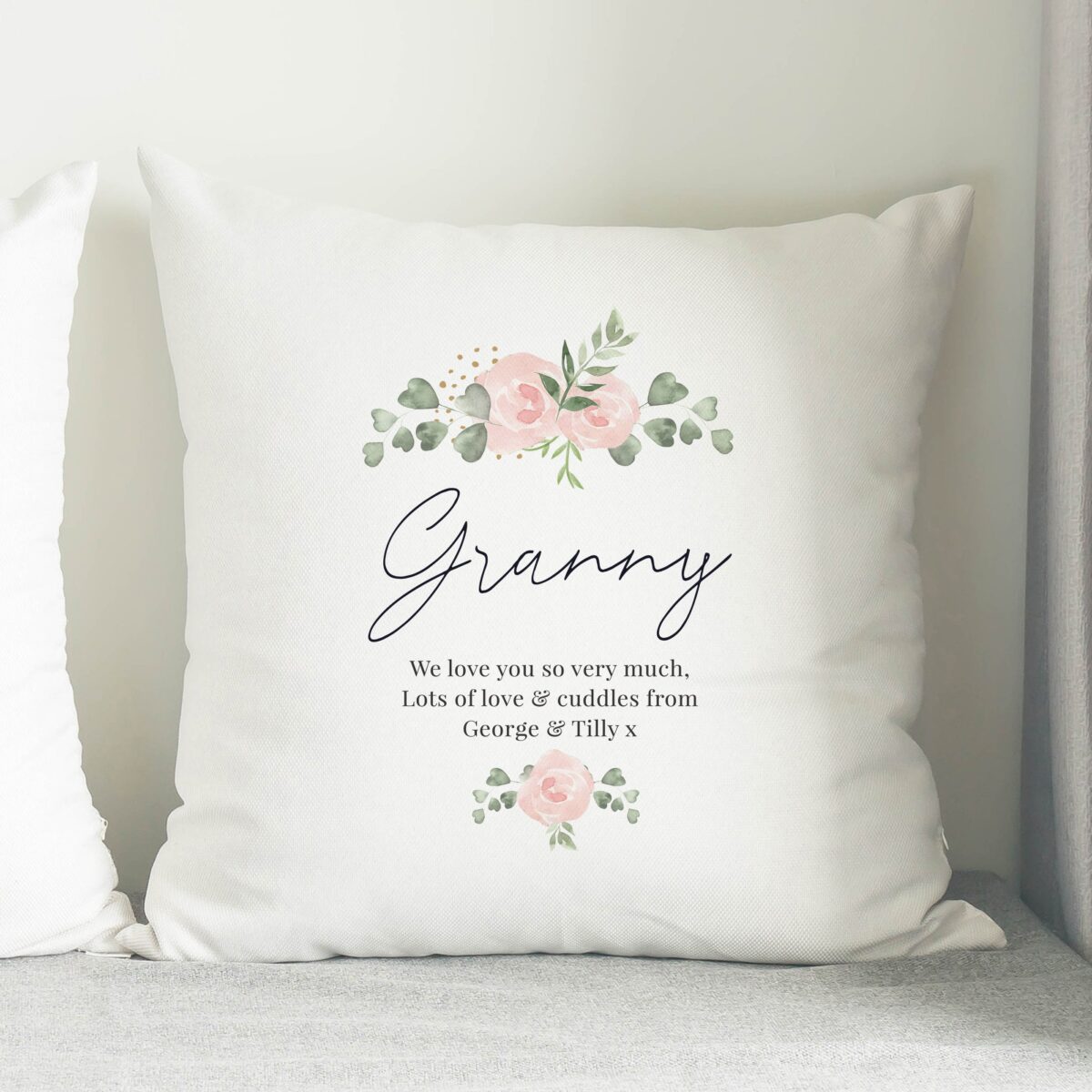 Personalised Abstract Rose Cream Cushion: 2 - Cushions By Gift Moments