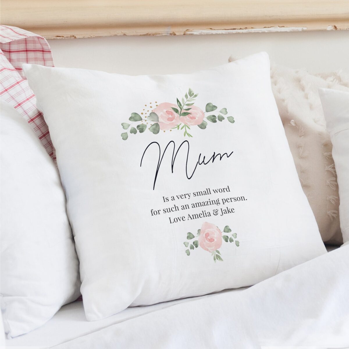 Personalised Abstract Rose Cream Cushion: 4 - Cushions By Gift Moments