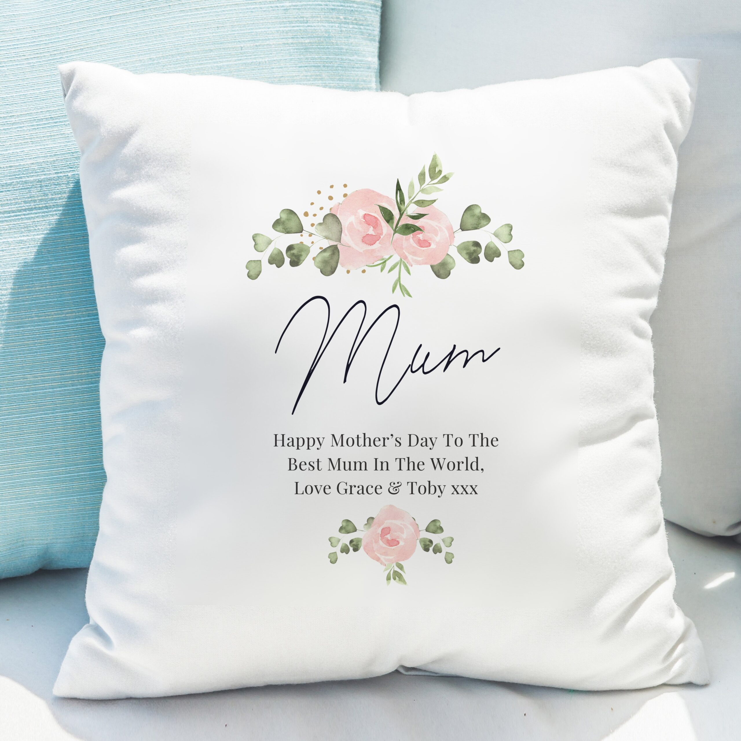 Personalised Abstract Rose Cream Cushion: 1 - Cushions By Gift Moments