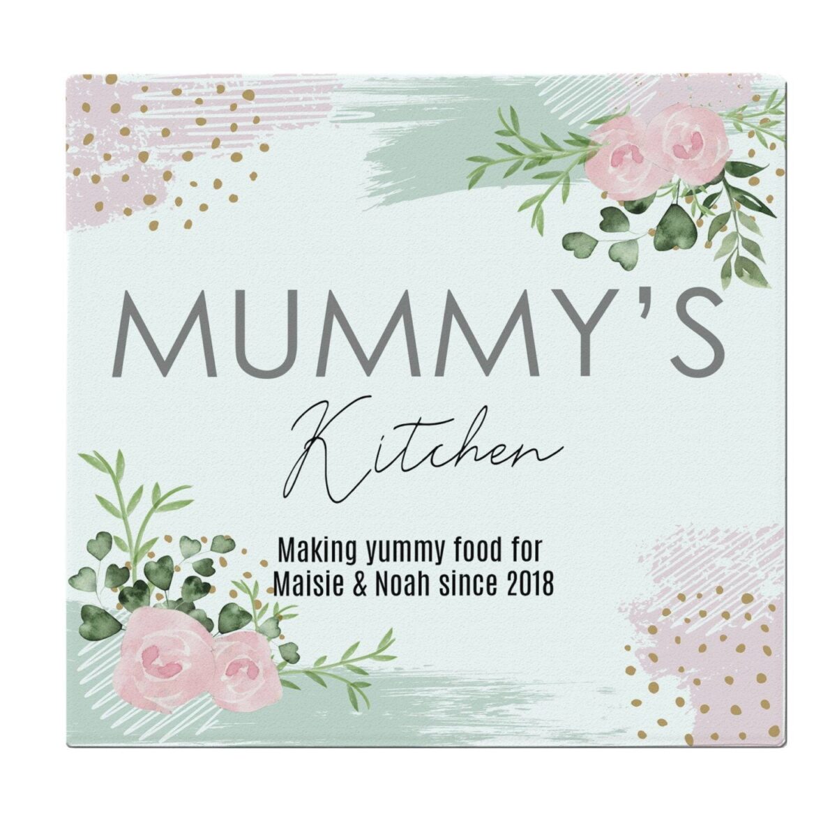 Personalised Abstract Rose Glass Chopping Board/Worktop Saver: 5 - Chopping Boards By Gift Moments