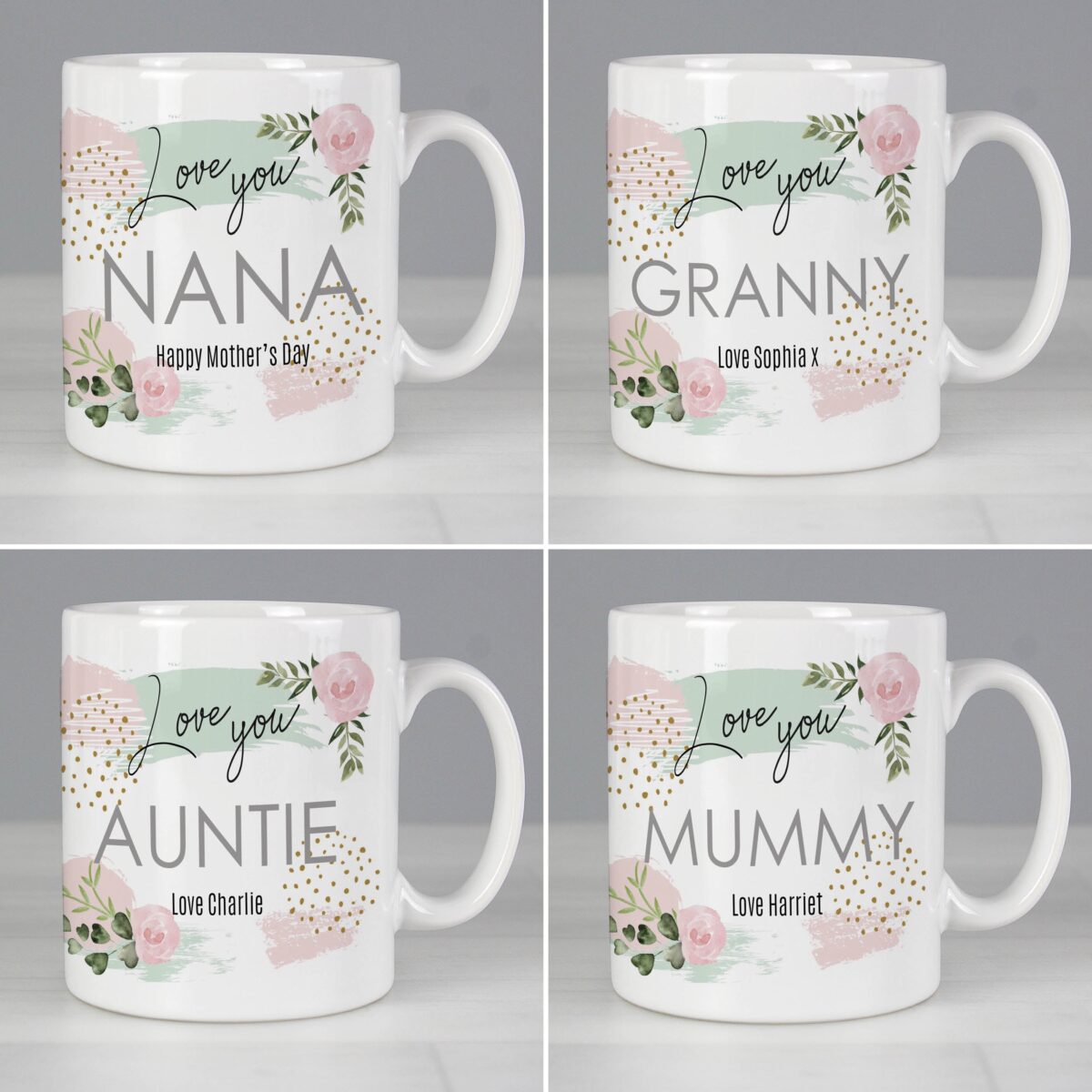 Personalised Abstract Rose Mug: 3 - Mugs By Gift Moments