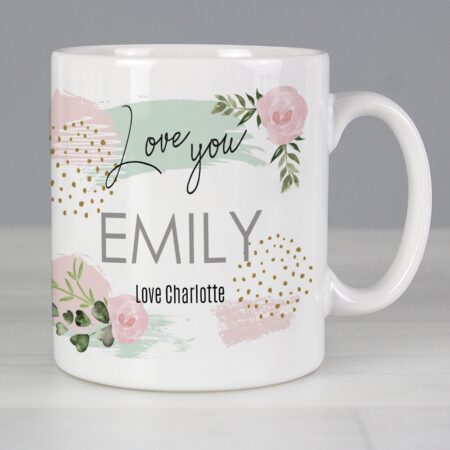 Personalised Abstract Rose Mug: 4 - Mugs By Gift Moments