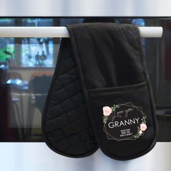 Personalised Abstract Rose Oven Gloves: 1 - Oven Gloves By Gift Moments