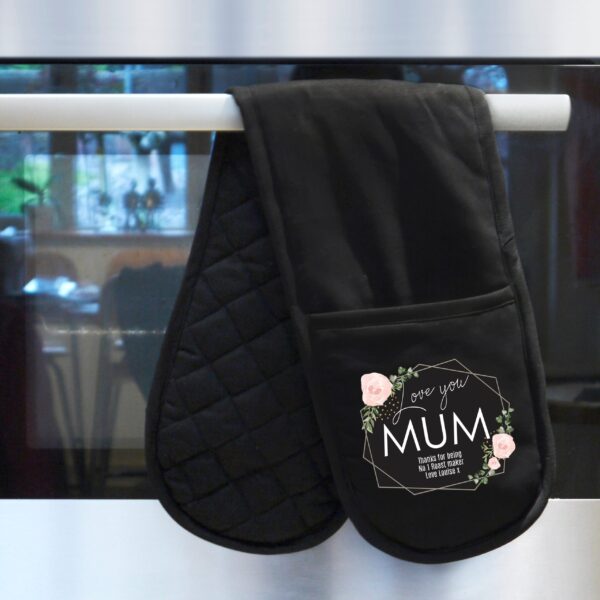 Personalised Abstract Rose Oven Gloves: 2 - Oven Gloves By Gift Moments