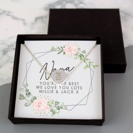 Personalised Abstract Rose Sentiment Silver Tone Necklace and Box: 1 - Necklaces By Gift Moments
