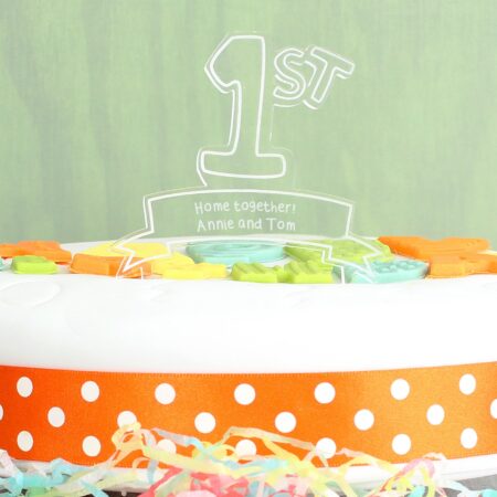 Personalised Acrylic ’1st’ Celebration Cake Topper: 3 - Keepsakes By Gift Moments