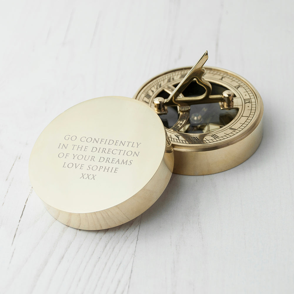 Personalised Adventurer’s Brass Sundial and Compass: 3 - Compasses By Gift Moments