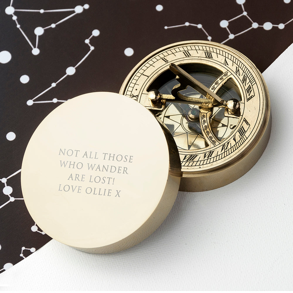 Personalised Adventurer’s Brass Sundial and Compass: 7 - Compasses By Gift Moments