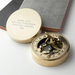 Personalised Adventurer’s Brass Sundial and Compass: 1 - Compasses By Gift Moments