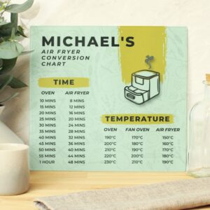Personalised Air Fryer Chart Glass Chopping Board/Worktop Saver: 5 - Chopping Boards By Gift Moments