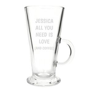 Personalised All You Need Is Love Latte Glass: 3 - Latte Mugs By Gift Moments