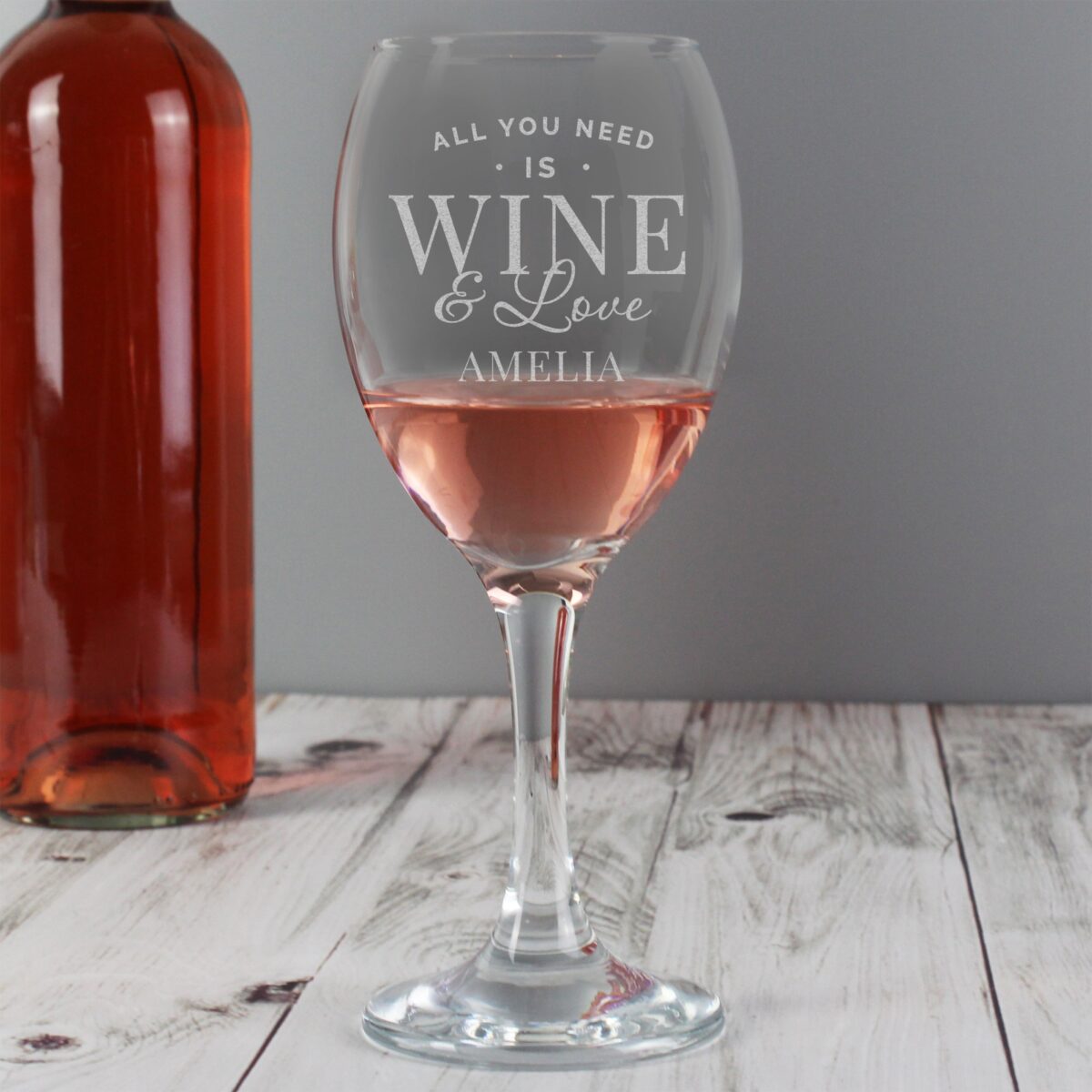 Personalised ’All You Need is Wine’ Wine Glass: 1 - Wine Glasses By Gift Moments
