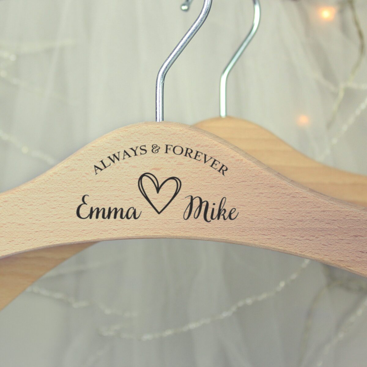 Personalised Always & Forever Wooden Hanger: 2 - Keepsakes By Gift Moments