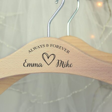 Personalised Always & Forever Wooden Hanger: 2 - Keepsakes By Gift Moments