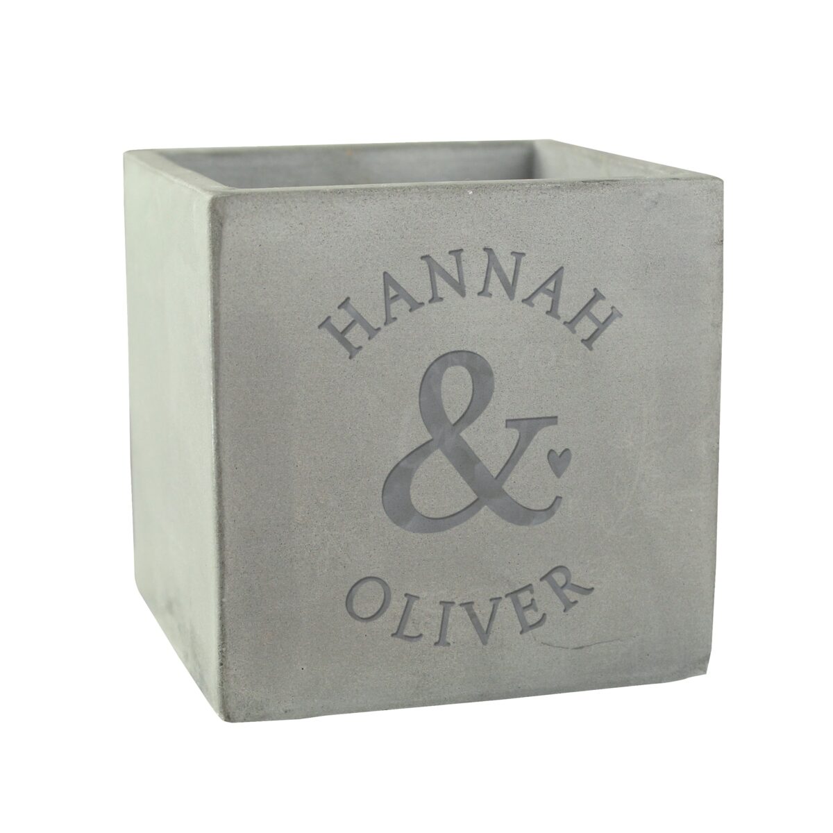 Personalised Ampersand Couples Concrete Plant Pot: 4 - Pots & Planters By Gift Moments