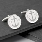Personalised Anchor Round Cufflinks: 1 - Cufflinks & Tie Slides By Gift Moments