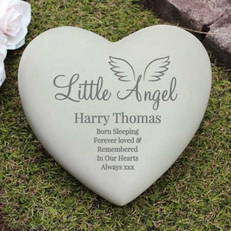 Personalised Angel Heart Memorial: 2 - Memorials By Gift Moments