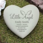 Personalised Angel Heart Memorial: 1 - Memorials By Gift Moments