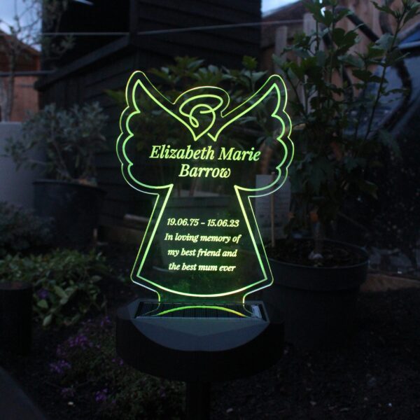 Personalised Angel Memorial Outdoor Solar Light: 2 - Solar Lights By Gift Moments
