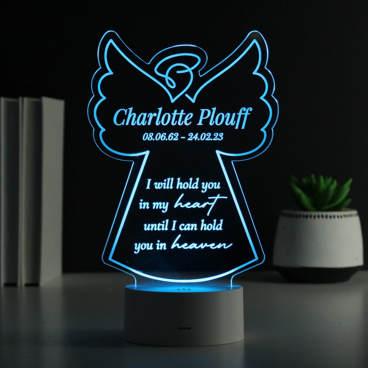 Personalised Angel Memorial Verse Colour Changing LED Light: 4 - LED Lighting By Gift Moments