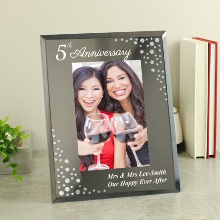 Personalised Anniversary 6x4 Diamante Glass Photo Frame: 4 - Photo Frames By Gift Moments