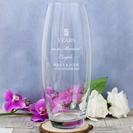 Personalised Anniversary Bullet Vase: 4 - Vases By Gift Moments