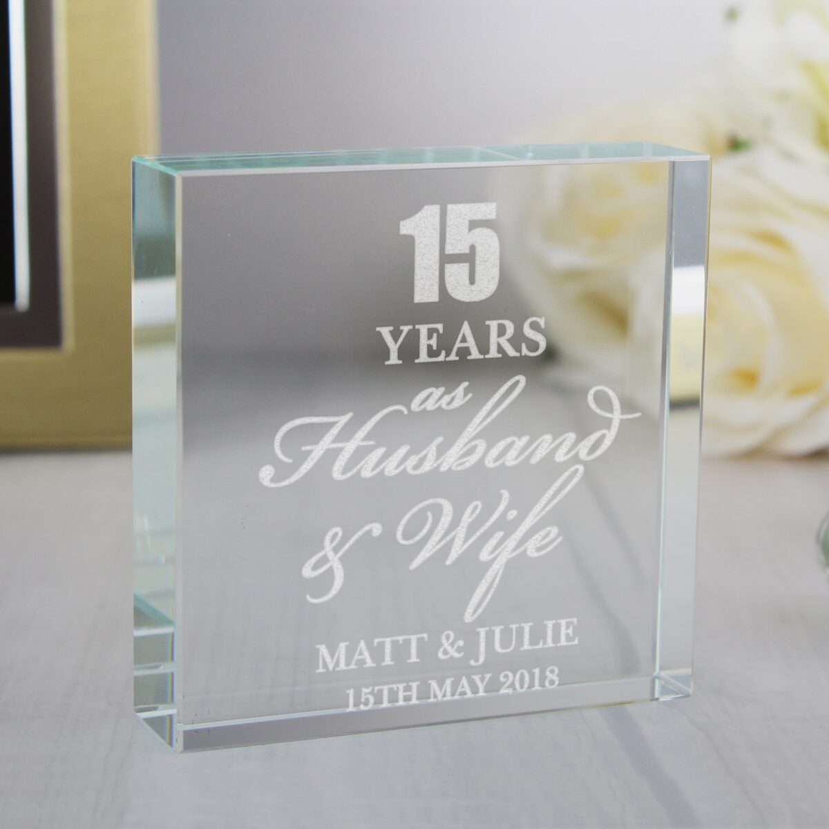 Personalised Anniversary Crystal Token: 1 - Crystal Tokens By Gift Moments