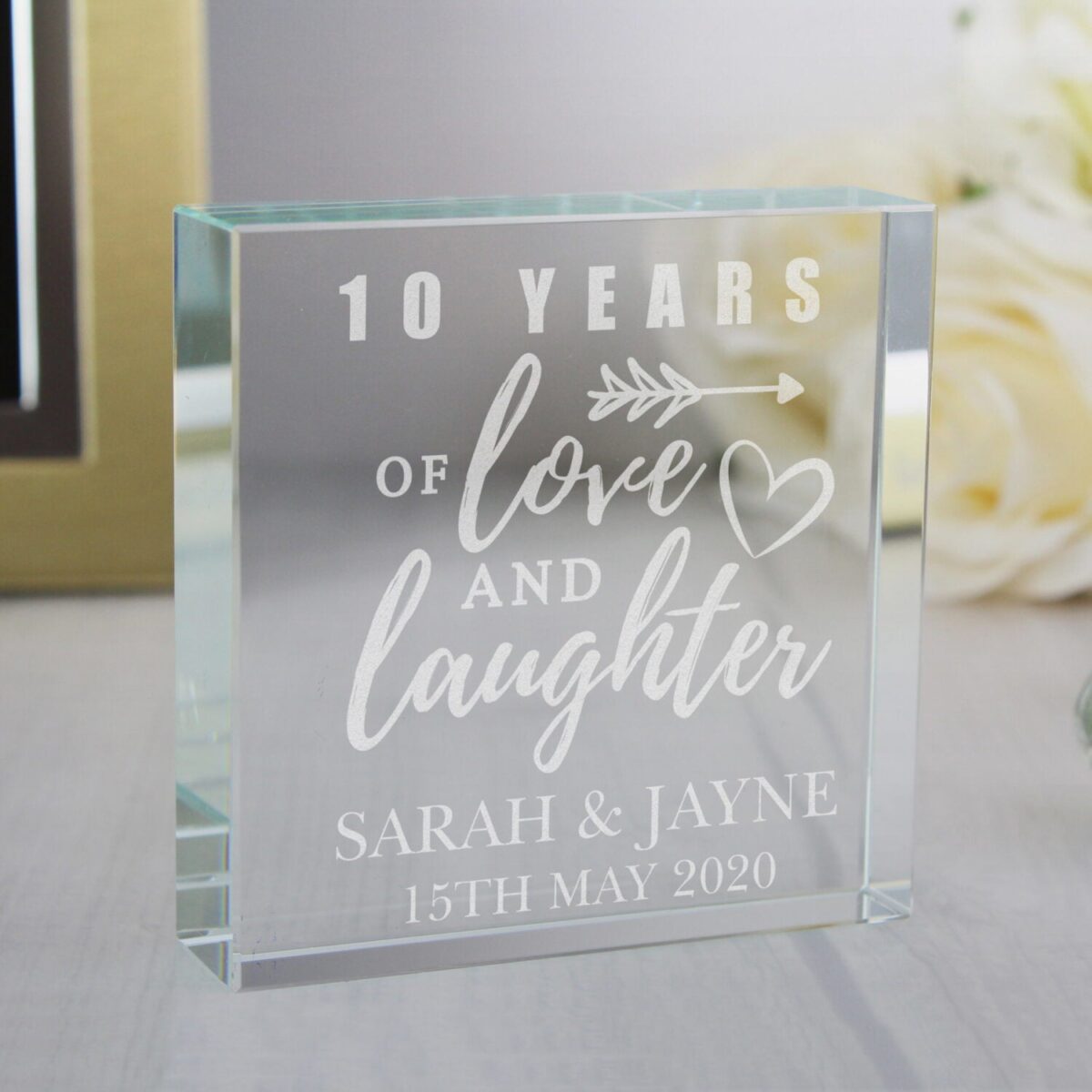 Personalised Anniversary Crystal Token: 2 - Crystal Tokens By Gift Moments