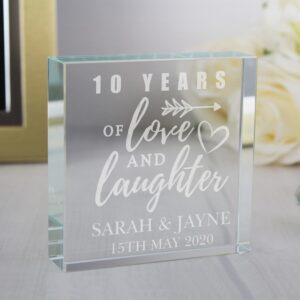 Personalised Anniversary Crystal Token: 2 - Crystal Tokens By Gift Moments