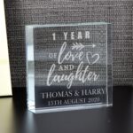 Personalised Anniversary Crystal Token: 1 - Crystal Tokens By Gift Moments
